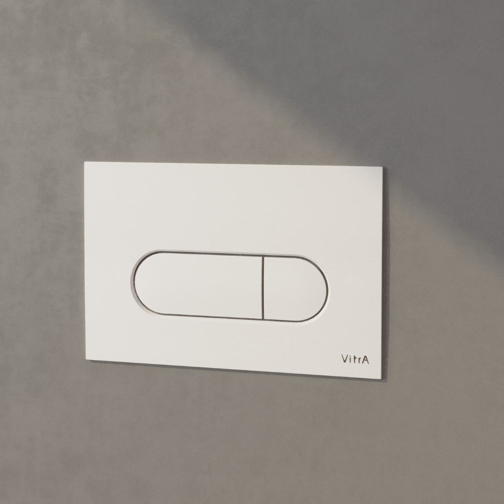 VitrA Loop Round White Mechanical Dual Flush Plate Lifestyle 2